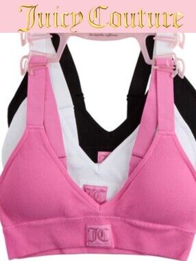 Juicy Couture 3-PK Logo Plunge Sports Bras